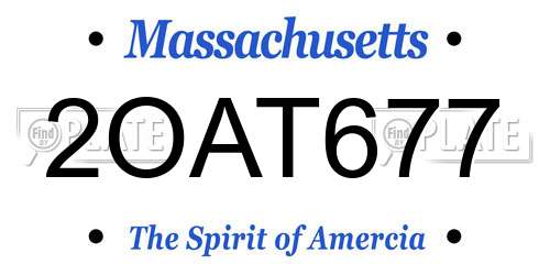 2OAT677 Massachusetts License Plate