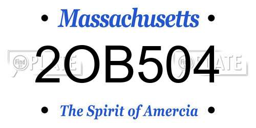 2OB504 Massachusetts License Plate