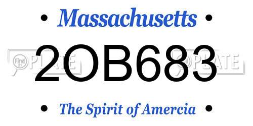 2OB683 Massachusetts License Plate