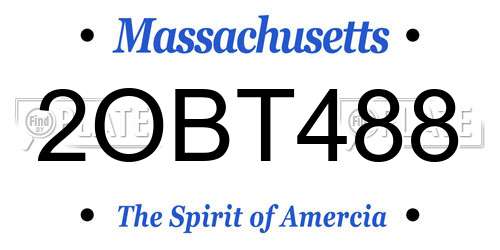 2OBT488 Massachusetts License Plate