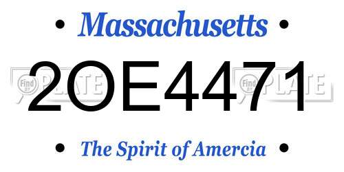 2OE4471 Massachusetts License Plate