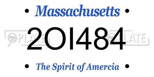2OI484 Massachusetts License Plate