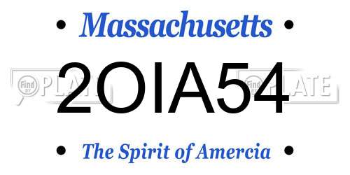 2OIA54 Massachusetts License Plate