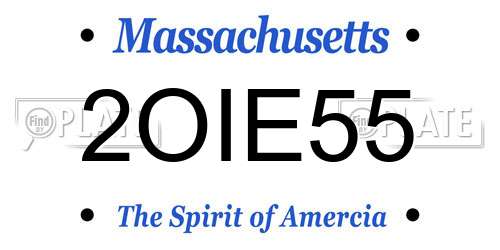 2OIE55 Massachusetts License Plate