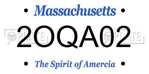 2OQA02 Massachusetts License Plate