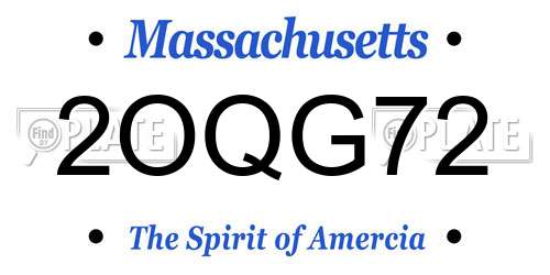 2OQG72 Massachusetts License Plate