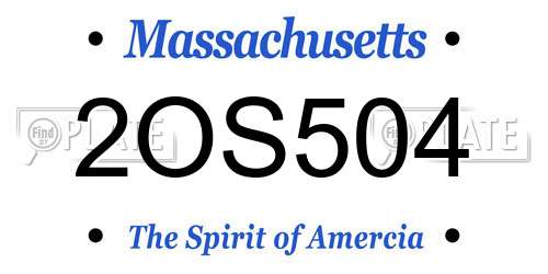 2OS504 Massachusetts License Plate
