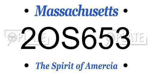 2OS653 Massachusetts License Plate