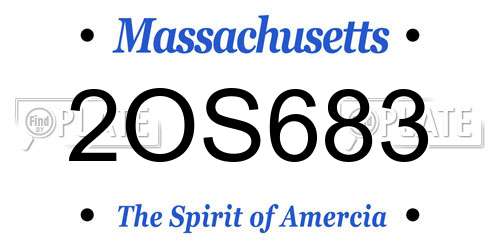 2OS683 Massachusetts License Plate