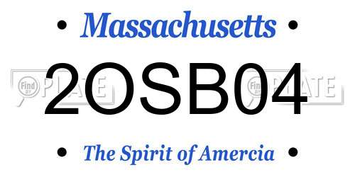 2OSB04 Massachusetts License Plate