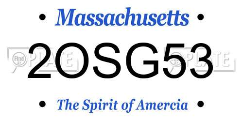 2OSG53 Massachusetts License Plate