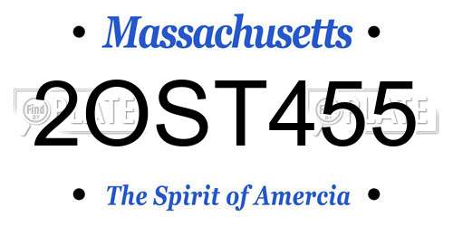 2OST455 Massachusetts License Plate