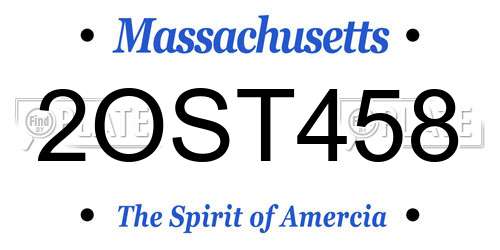 2OST458 Massachusetts License Plate