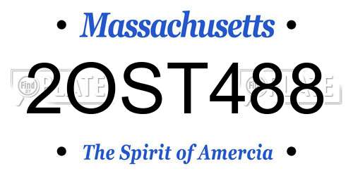 2OST488 Massachusetts License Plate