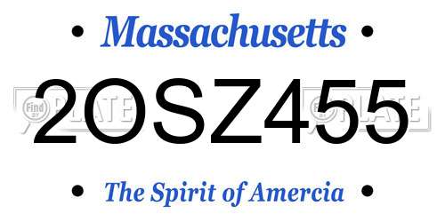 2OSZ455 Massachusetts License Plate