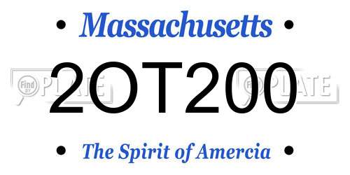 2OT200 Massachusetts License Plate