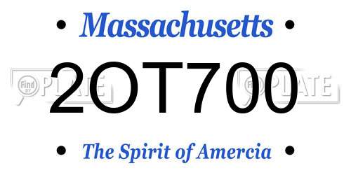 2OT700 Massachusetts License Plate