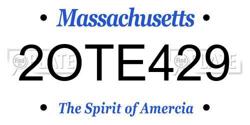 2OTE429 Massachusetts License Plate
