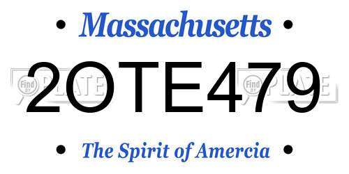 2OTE479 Massachusetts License Plate