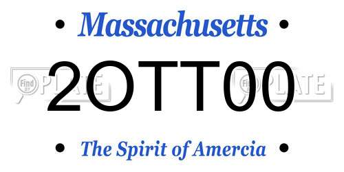 2OTT00 Massachusetts License Plate