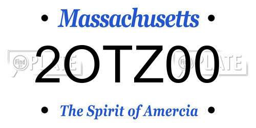 2OTZ00 Massachusetts License Plate