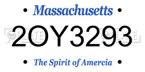2OY3293 Massachusetts License Plate