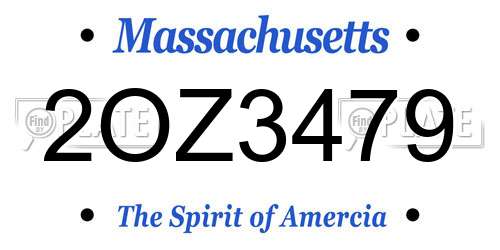 2OZ3479 Massachusetts License Plate