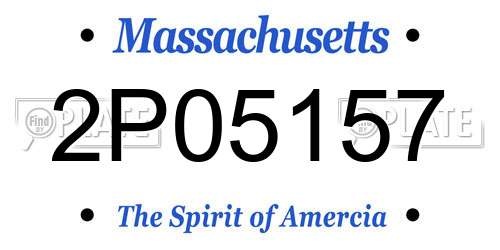 2P05157 Massachusetts License Plate