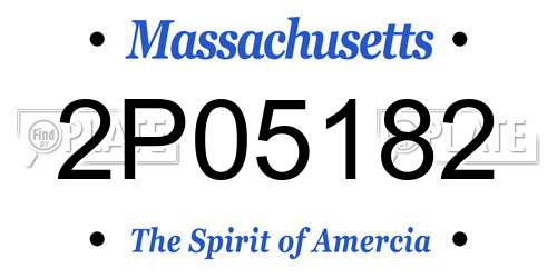 2P05182 Massachusetts License Plate