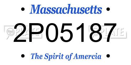 2P05187 Massachusetts License Plate