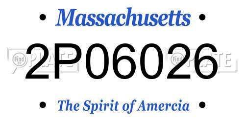 2P06026 Massachusetts License Plate