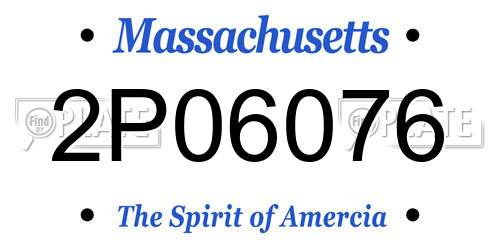 2P06076 Massachusetts License Plate