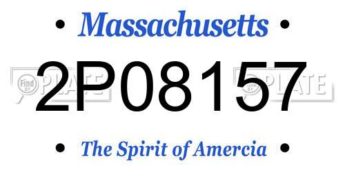2P08157 Massachusetts License Plate