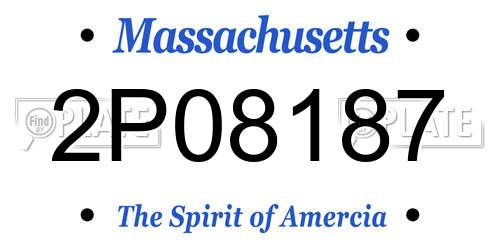 2P08187 Massachusetts License Plate