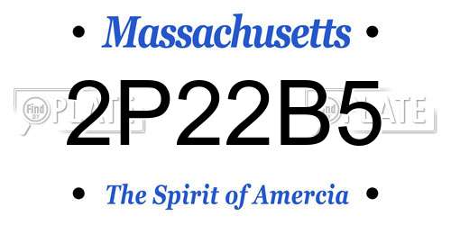 2P22B5 Massachusetts License Plate