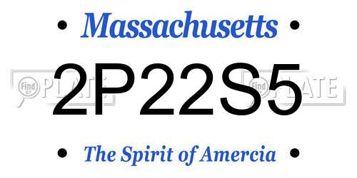2P22S5 Massachusetts License Plate