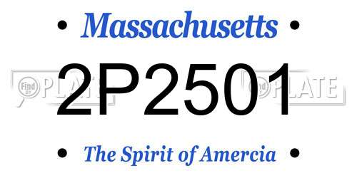 2P2501 Massachusetts License Plate