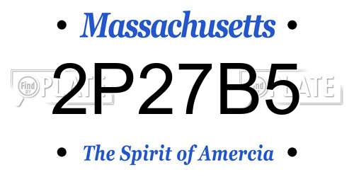 2P27B5 Massachusetts License Plate