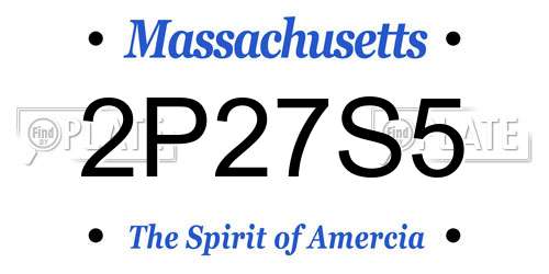 2P27S5 Massachusetts License Plate