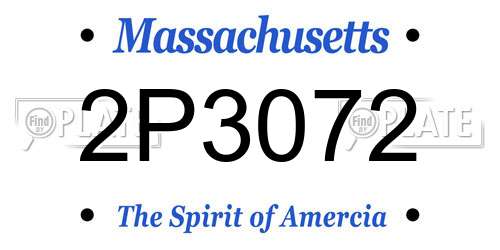 2P3072 Massachusetts License Plate