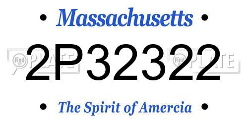 2P32322 Massachusetts License Plate
