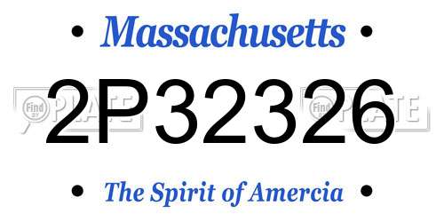 2P32326 Massachusetts License Plate