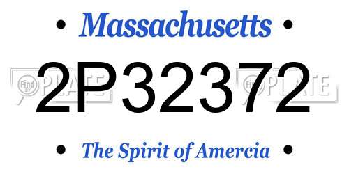 2P32372 Massachusetts License Plate