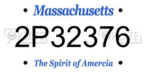 2P32376 Massachusetts License Plate