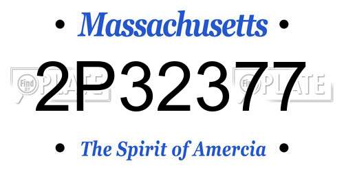 2P32377 Massachusetts License Plate
