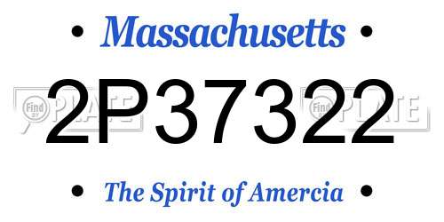2P37322 Massachusetts License Plate
