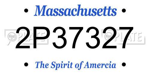 2P37327 Massachusetts License Plate