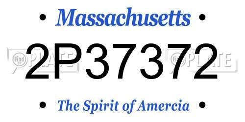 2P37372 Massachusetts License Plate