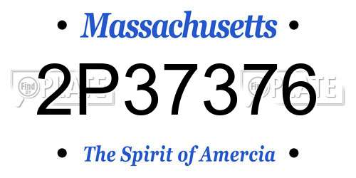 2P37376 Massachusetts License Plate