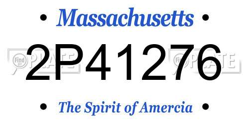 2P41276 Massachusetts License Plate